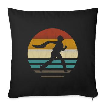 Jai Alai Sports Rétro vintage Cesta-Punta, Pelota - Housse de coussin décorative 45 x 45 cm - noir - Devant