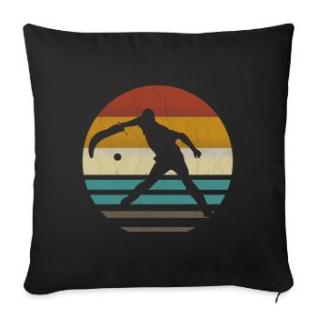 Jai Alai Sports Rétro vintage Cesta-Punta, Pelota - Housse de coussin décorative 45 x 45 cm - noir - Devant