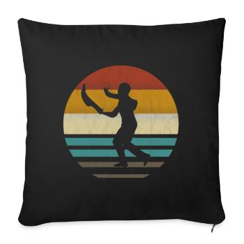 Jai Alai Sports Retro vintage Cesta-Punta, Pelota - Sofa pillowcase 17,3'' x 17,3'' (45 x 45 cm) - black - Front