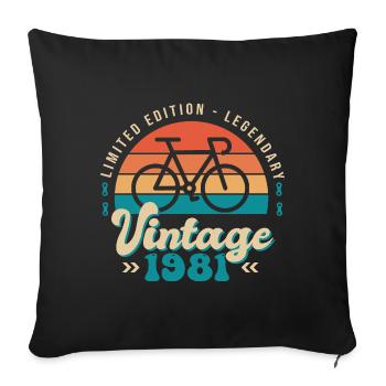 1981 Anniversary cycling bike Born in 1981 - Sofa pillowcase 17,3'' x 17,3'' (45 x 45 cm) - black - Front