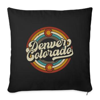 Denver Colorado City State USA Hiking Retro - Sofa pillowcase 17,3'' x 17,3'' (45 x 45 cm) - black - Front