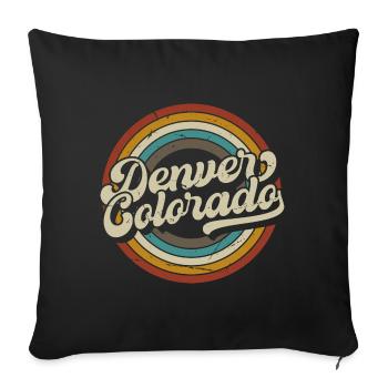 Denver Colorado City State USA Hiking Retro - Sofa pillowcase 17,3'' x 17,3'' (45 x 45 cm) - black - Front