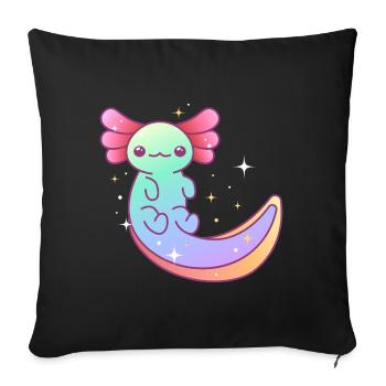 Axolotl Happy Design coloré pour les amateurs d’axolotl - Housse de coussin décorative 45 x 45 cm - noir - Devant