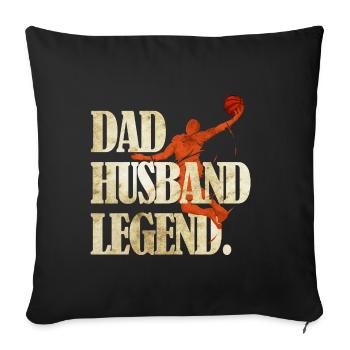 Basketball dad - Sofa pillowcase 17,3'' x 17,3'' (45 x 45 cm) - black - Front