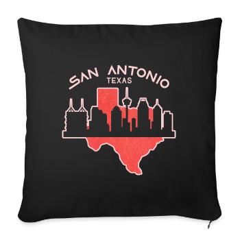 San Antonio Texas map design for proud San - Sofa pillowcase 17,3'' x 17,3'' (45 x 45 cm) - black - Front