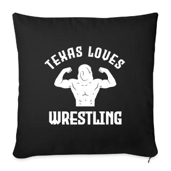 Texas wrestling design for proud Texas fans - Sofa pillowcase 17,3'' x 17,3'' (45 x 45 cm) - black - Front