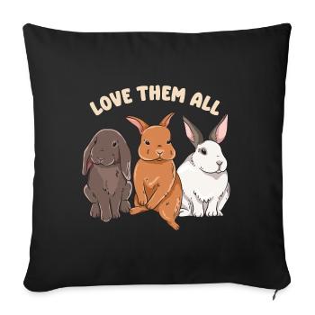 Conception de lapin mignon pour les propriétaires de lapins - Housse de coussin décorative 45 x 45 cm - noir - Devant