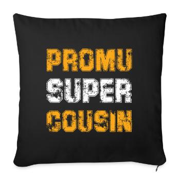 Promu Super Cousin Cadeau Rigolo Homme Cousin - Housse de coussin décorative 45 x 45 cm - noir - Devant