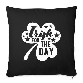 Irlandais d’un jour - Shamrock - Irlande - Housse de coussin décorative 45 x 45 cm - noir - Devant