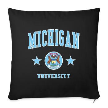 Michigan University - Sofa pillowcase 17,3'' x 17,3'' (45 x 45 cm) - black - Front