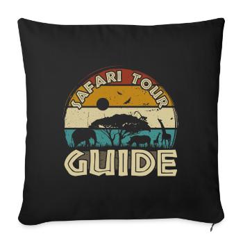 Safari Tour Guide Costume Africa Zoo Tour Tour - Sofa pillowcase 17,3'' x 17,3'' (45 x 45 cm) - black - Front
