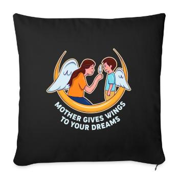 Conception de rêves de fête des mères - Housse de coussin décorative 45 x 45 cm - noir - Devant