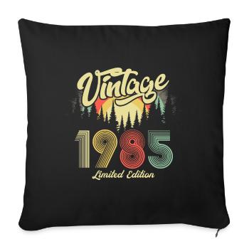 1985 Anniversaire né en 1985 Retro Vintage - Housse de coussin décorative 45 x 45 cm - noir - Devant