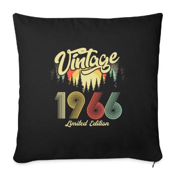 Born 1966 1966 Birthday gift Vintage - Sofa pillowcase 17,3'' x 17,3'' (45 x 45 cm) - black - Front