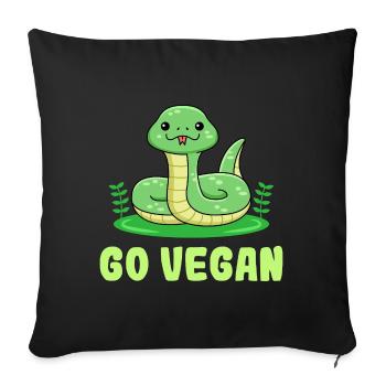 Conception de serpent pour les fiers végétaliens - Housse de coussin décorative 45 x 45 cm - noir - Devant