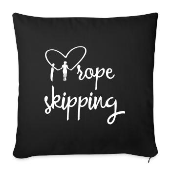 Ich liebe Seilspringen Design für Seilspringer - Sofakissenbezug 45 x 45 cm - Schwarz - Vorne