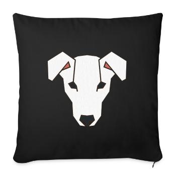 Jack Russell fait face à 3a - Housse de coussin décorative 45 x 45 cm - noir - Devant