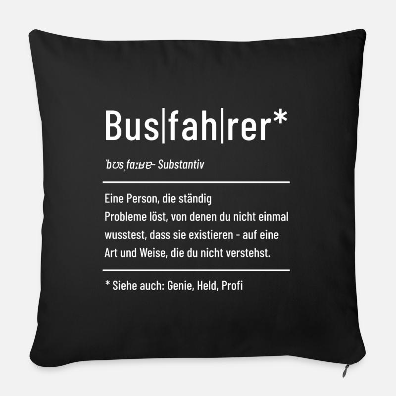 Busfahrer - Definition - Lexikon - Sofakissenbezug 45 x 45 cm - Schwarz