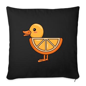 Duck Orange Design für Entenliebhaber - Sofakissenbezug 45 x 45 cm - Schwarz - Vorne