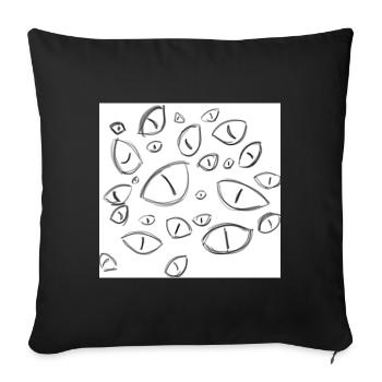 Observing eyes - Sofa pillowcase 17,3'' x 17,3'' (45 x 45 cm) - black - Front