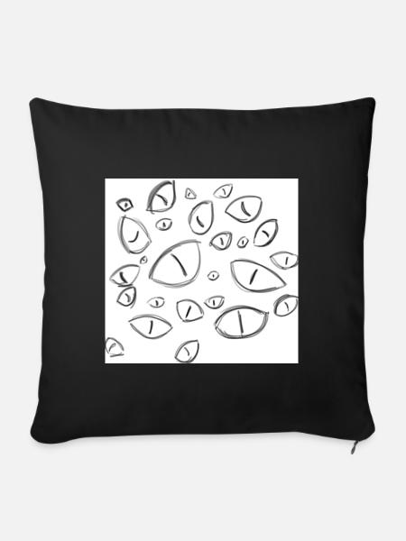 Beobachtende Augen - Sofakissenbezug 45 x 45 cm - Schwarz