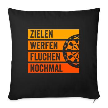 Darts Saying Darts Player - Sofa pillowcase 17,3'' x 17,3'' (45 x 45 cm) - black - Front