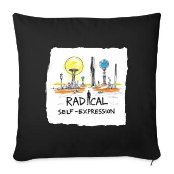Radical self-portrayal - Sofa pillowcase 17,3'' x 17,3'' (45 x 45 cm) - black - Front