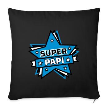 super papi - Housse de coussin décorative 45 x 45 cm - noir - Devant