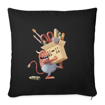 Desktopmonster - Sofa pillowcase 17,3'' x 17,3'' (45 x 45 cm) - black - Front