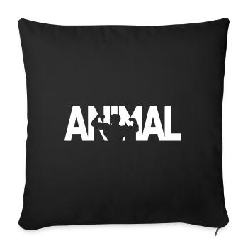 Bodybuilder musculation animal animal muscle animal - Housse de coussin décorative 45 x 45 cm - noir - Devant