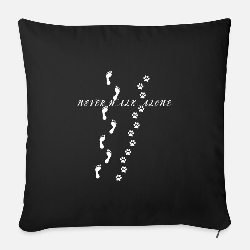 Never Walk Alone Hund Dog Shirt - Sofakissenbezug 45 x 45 cm - Schwarz
