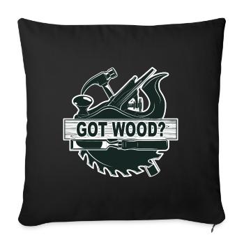 Le travail du bois a du bois - Housse de coussin décorative 45 x 45 cm - noir - Devant