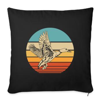 Duck retro vintage - Sofa pillowcase 17,3'' x 17,3'' (45 x 45 cm) - black - Front