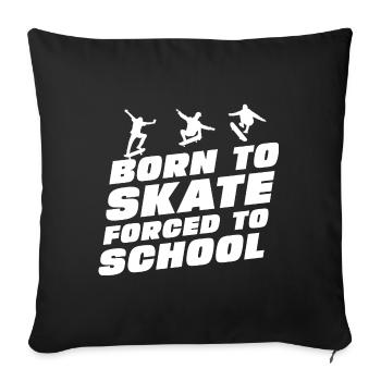 Drôle de slogan de skateboard - Housse de coussin décorative 45 x 45 cm - noir - Devant