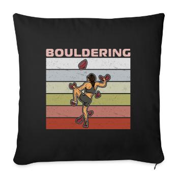 Mur de gymnase d’escalade de bloc - Housse de coussin décorative 45 x 45 cm - noir - Devant