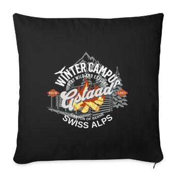 Gstaad winter campus outdoor coul - Sofa pillowcase 17,3'' x 17,3'' (45 x 45 cm) - black - Front