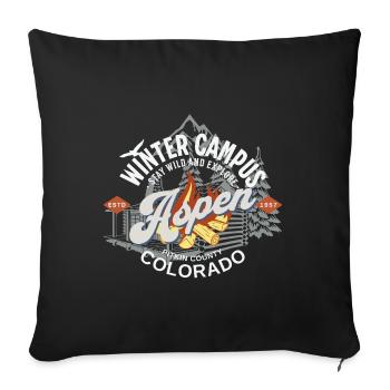 Aspen winter campus outdoor coul - Sofa pillowcase 17,3'' x 17,3'' (45 x 45 cm) - black - Front