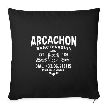 Arcachon banc d Arguin cruise - Housse de coussin décorative 45 x 45 cm - noir - Devant