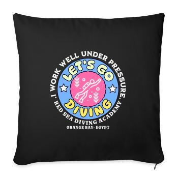 Let's go diving in the red sea - Housse de coussin décorative 45 x 45 cm - noir - Devant