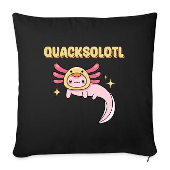 Quacksolotl Pun Design for Axolotl Lovers - Sofa pillowcase 17,3'' x 17,3'' (45 x 45 cm) - black - Front