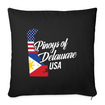 Filipinos of Delaware Design for Proud Fil-Ams - Sofa pillowcase 17,3'' x 17,3'' (45 x 45 cm) - black - Front