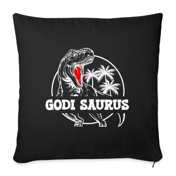 Godi Saurus zur Godi befördert Patentante Österrei - Sofakissenbezug 45 x 45 cm - Schwarz - Vorne