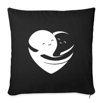 Coeur aimant - Housse de coussin décorative 45 x 45 cm - noir - Devant