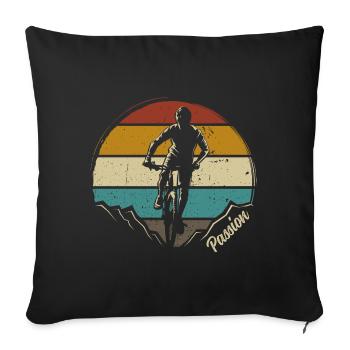 Fahrrad MTB Mountain Bike Mountainbiker - Sofakissenbezug 45 x 45 cm - Schwarz - Vorne