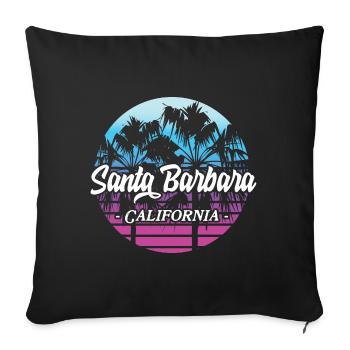 Santa Barbara California Sunset Retro - Sofa pillowcase 17,3'' x 17,3'' (45 x 45 cm) - black - Front