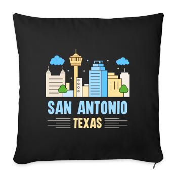 San Antonio colorful skyline design for proud San - Sofa pillowcase 17,3'' x 17,3'' (45 x 45 cm) - black - Front