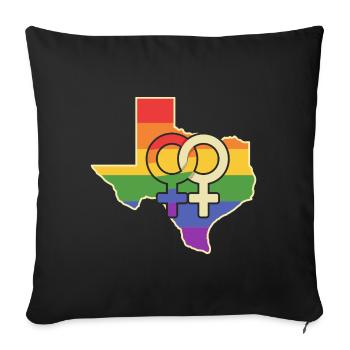 Lesbian Love Texas Design für stolze LGBT+ Texaner - Sofakissenbezug 45 x 45 cm - Schwarz - Vorne