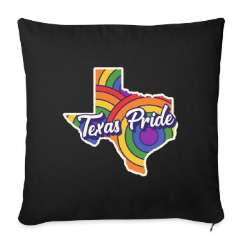 Carte arc-en-ciel Texas Design pour les Texans LGBT + - Housse de coussin décorative 45 x 45 cm - noir - Devant