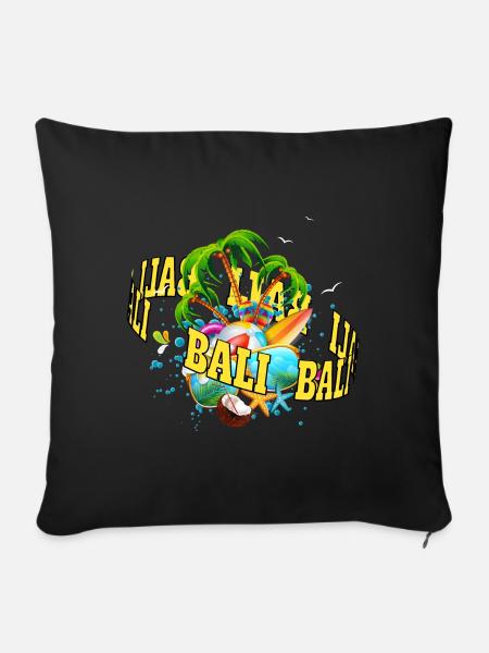 Bali - Indonesien - Sofakissenbezug 45 x 45 cm - Schwarz