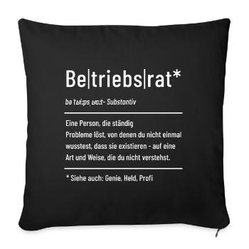 Betriebsrat - Definition - Lexikon - Sofakissenbezug 45 x 45 cm - Schwarz - Vorne